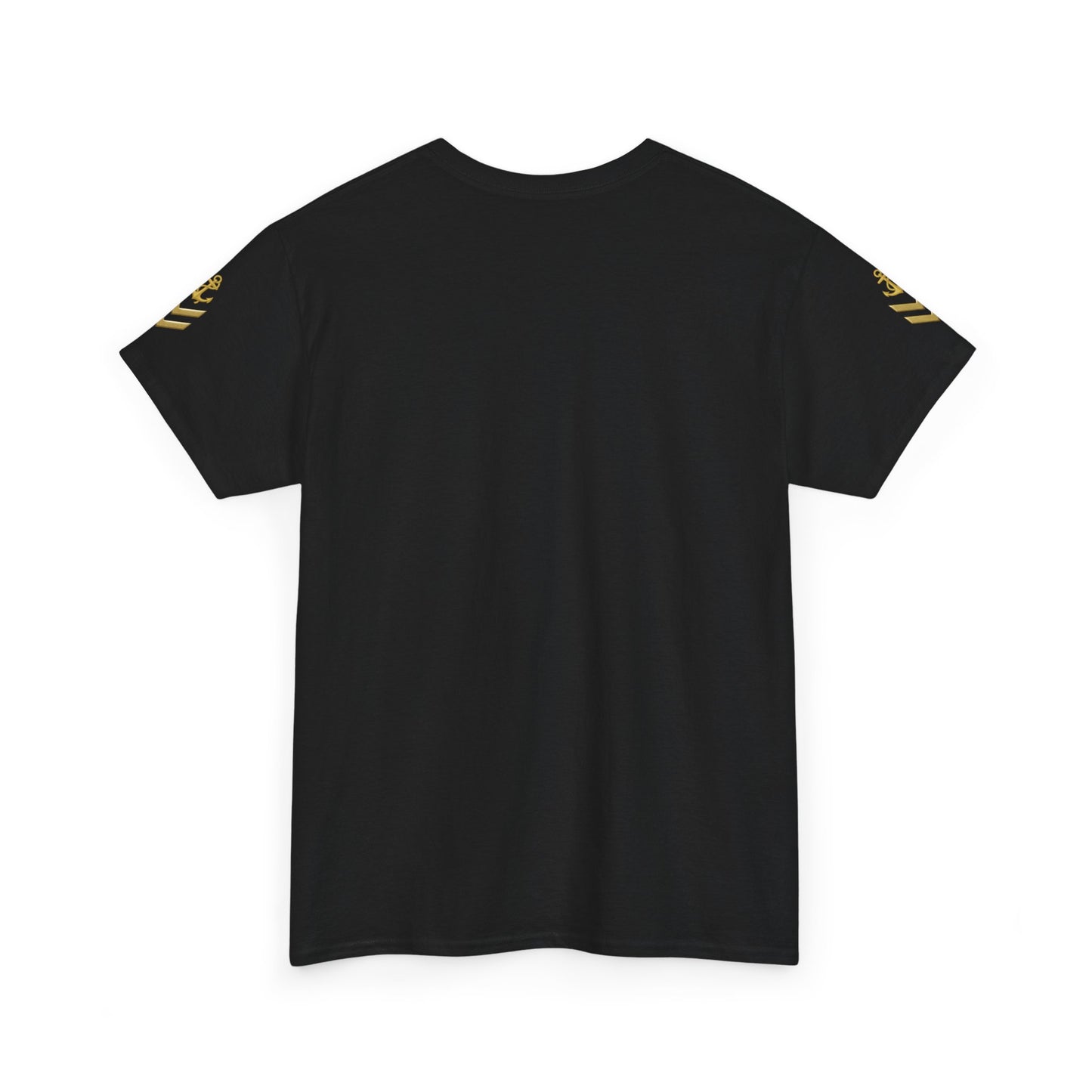 T-Shirt — Minimal Gold Yacht Graphic Tee (text: SEA AND SUN)