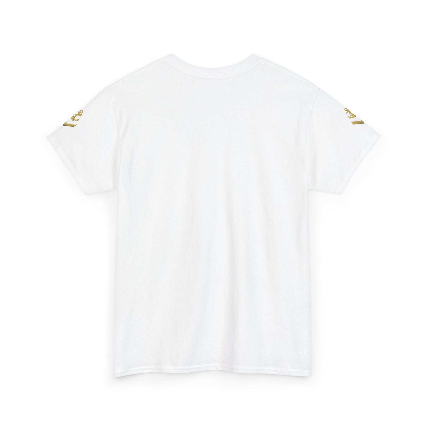 Yacht Crew Graphic Tee — Gold Boat Logo Cotton T‑Shirt