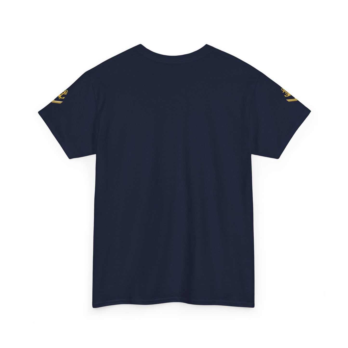 Yacht Crew Graphic Tee — Gold Boat Logo Cotton T‑Shirt