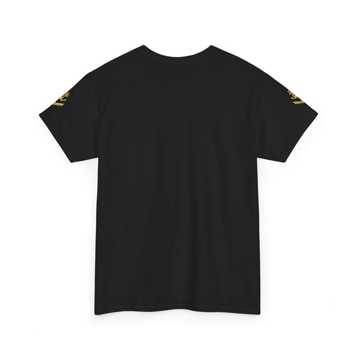 Yacht Crew Graphic Tee — Gold Boat Logo Cotton T‑Shirt