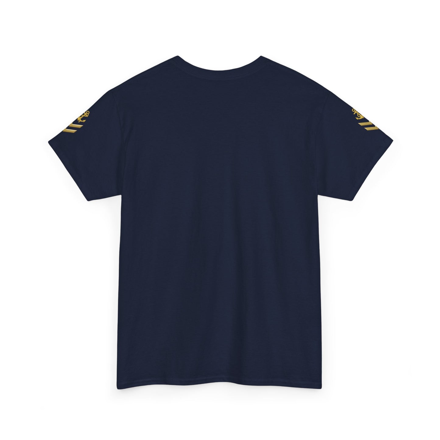 T-Shirt — Minimal Gold Yacht Graphic Tee (text: SEA AND SUN)